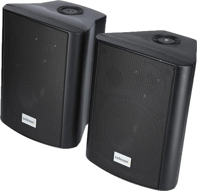 celexon Aktivlautsprecher-Set schwarz - 2X 30W - leistungsstarke Audio-Boxen - inkl Wandhalterung -