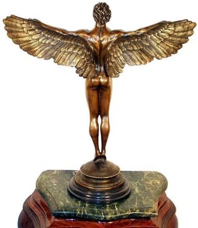 Kunst &amp; Ambiente - Erotische Bronzefigur - Ikarus/Geflügelter Mann - signiert - Adolph Alexander Wei