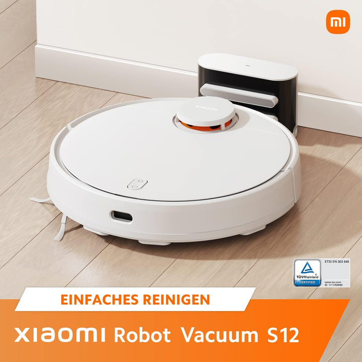 Xiaomi S12 Saugroboter mit Wischfunktion 2 in 1, 4000 Pa Saugkraft, LiDAR Navigation Hinderniserkenn