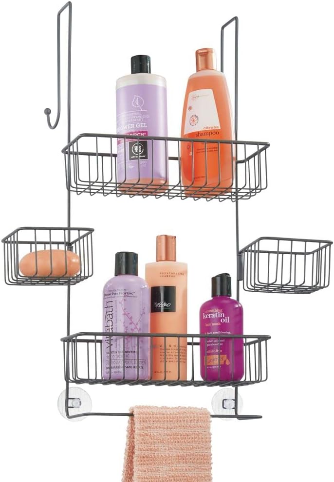 mDesign Duschregal ohne Bohren – Duschablage für Shampoo, Duschgel, Waschlappen etc. – praktische Au