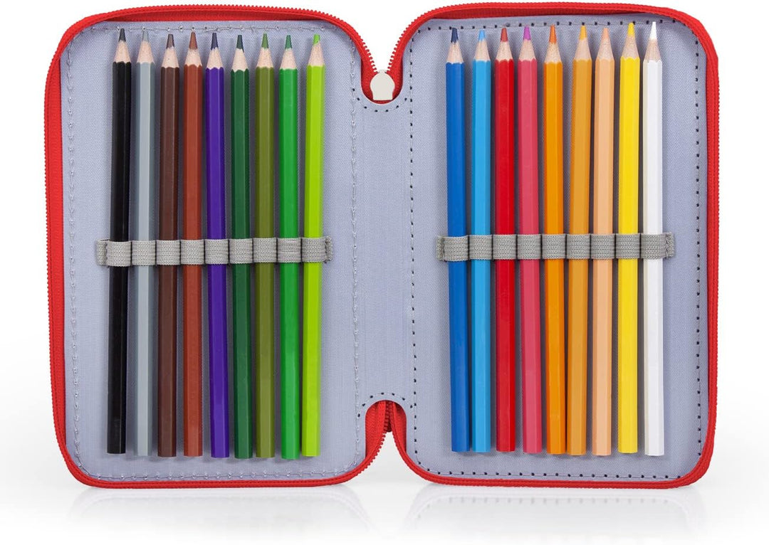 Ragusa-Trade Marvel Spider-Man Crime Fighter, 3-Fach Federtasche Federmappe, 44 TLG. gefüllt für Jun