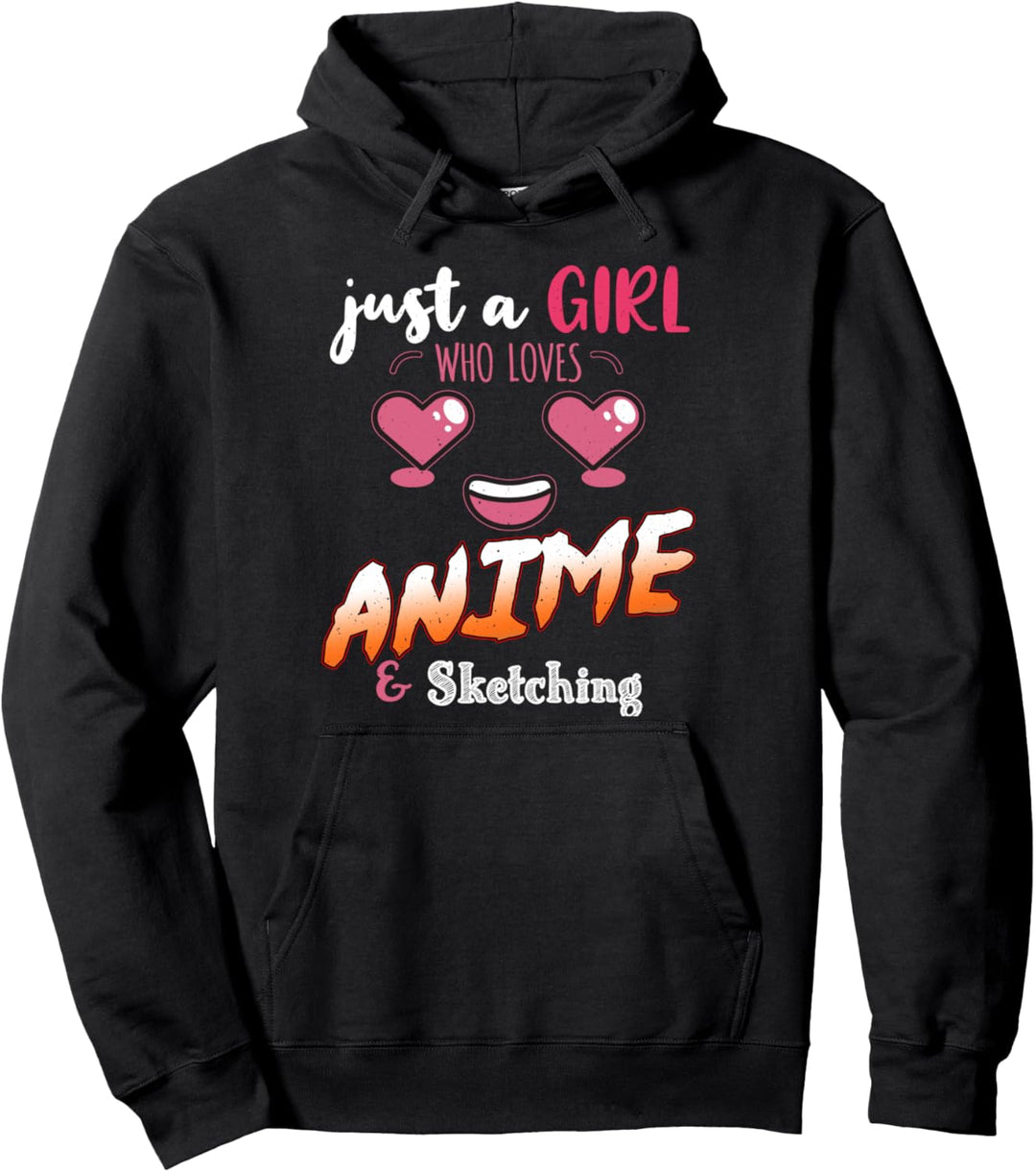 Nur ein Mädchen, das Anime liebt und Skizzieren Pullover Hoodie