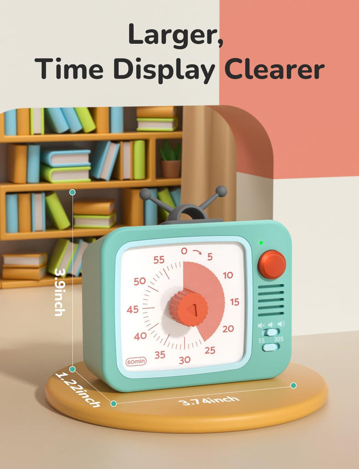 LIORQUE Visueller Timer Kinder mit Pausenfunktion 60 Min. Countdown Timer Weiss+grün, Weiss+grün