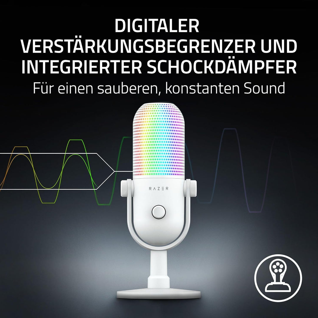 Razer Seiren V3 Chroma - RGB USB-Mikrofon - Supernieren Kondensator-Mikrofon mit Tap-to-Mute (Reakti