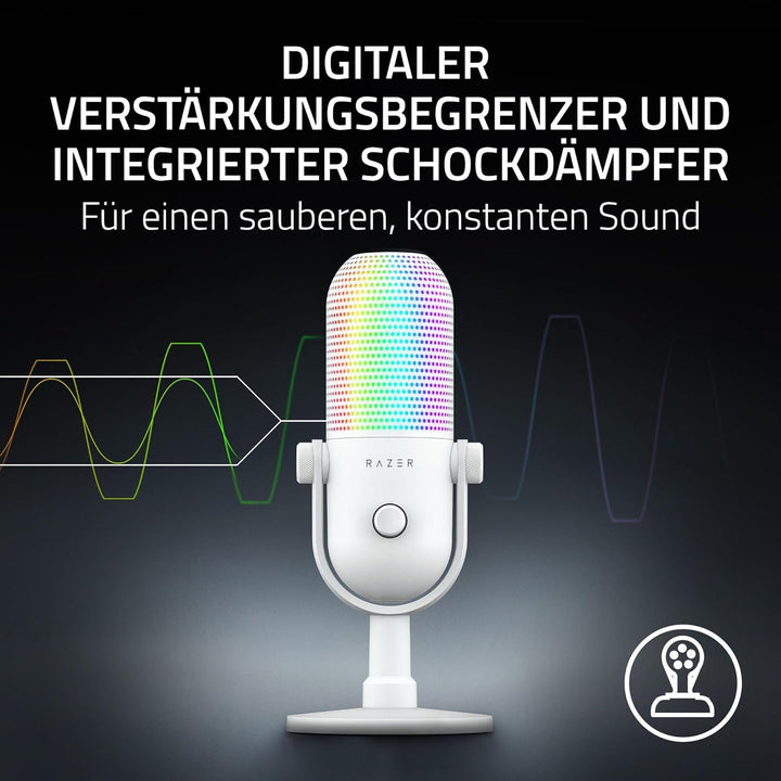 Razer Seiren V3 Chroma - RGB USB-Mikrofon - Supernieren Kondensator-Mikrofon mit Tap-to-Mute (Reakti