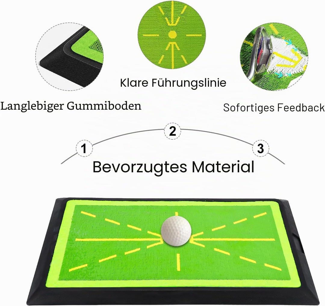 ALLOMN Schwungmatte mit Rutschfester Gummiunterlage - Golf-Übungsmatte für Schlagtraining im Innen-