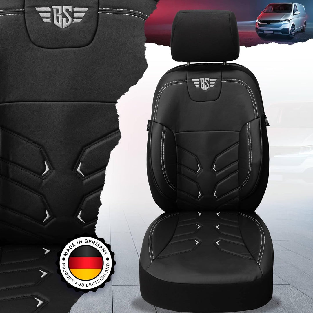 BREMER SITZBEZÜGE Schonbezüge für VW T5 T6 T6.1 Caravelle TR222 TR222 - Schwarz T5 T6 T6.1 Caravelle