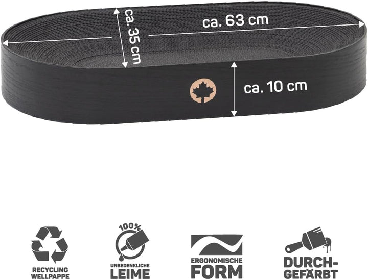 CanadianCat Company | Kratzpappe Apollo - Katzenbett aus Wellpappe in schwarz - Black Edition | ca.