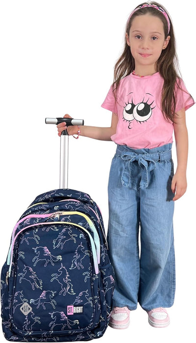 St.Right Sky Unicorn Rucksack Trolley Schule Elementare Medium Mädchen Damen Gross