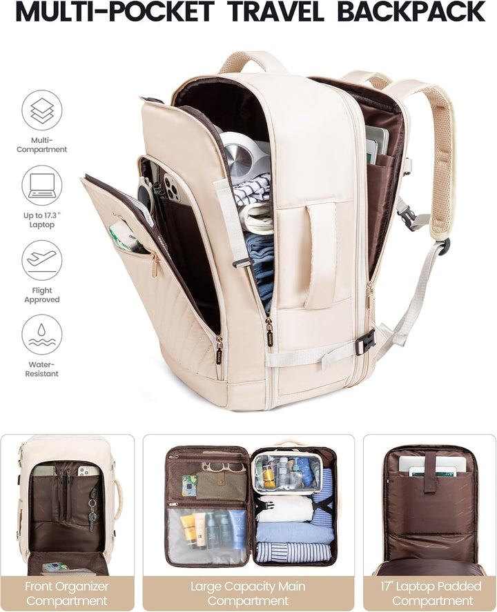 LOVEVOOK Reiserucksack Damen Handgepäck Rucksack Flugzeug Erweiterbar Travel Backpack Women mit Kult