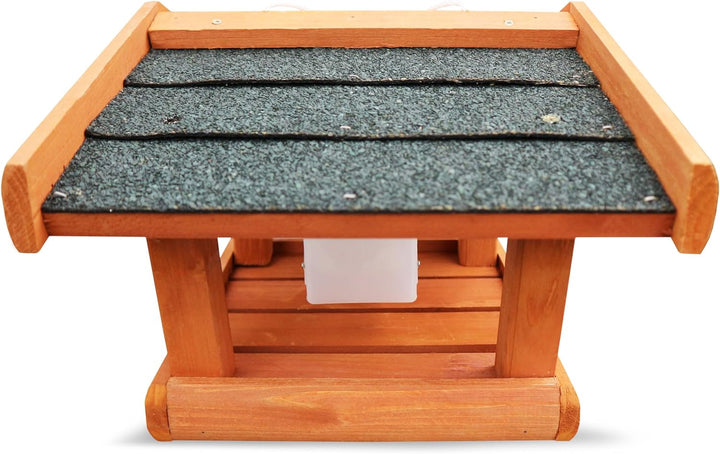 HABAU Vogelhaus Singdrossel aus Holz - Futterhaus zum Aufhängen mit Futtersilo