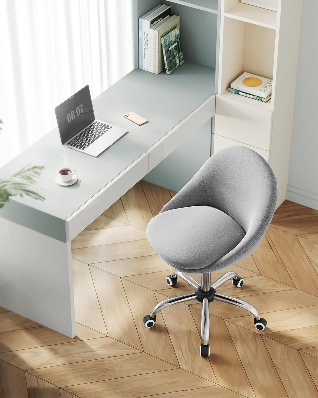 SONGMICS Homeoffice Stuhl, 2er Set, Drehstuhl, Schreibtischstuhl, Schaumstoffpolsterung, höhenverste