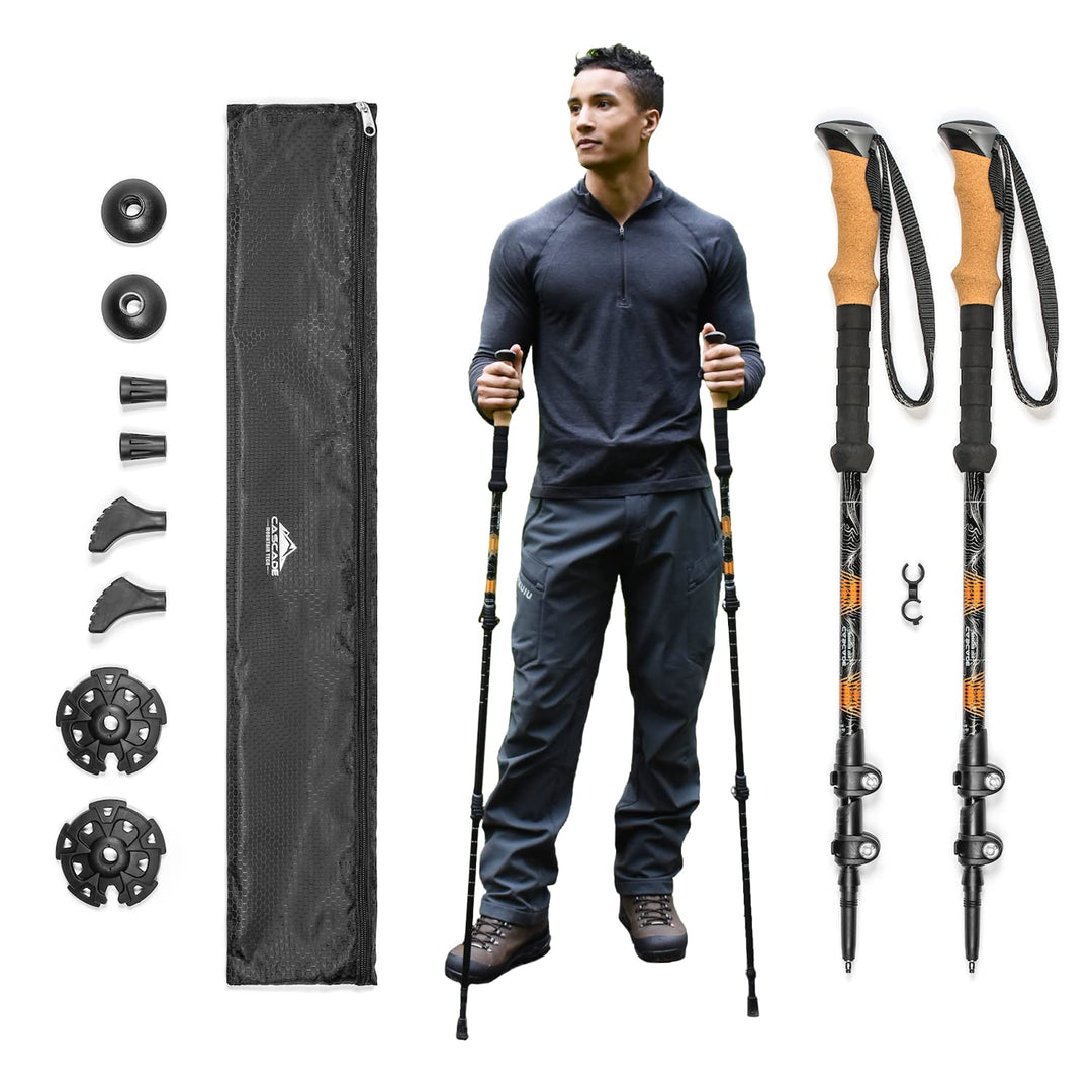 Cascade Mountain Tech Verstellbare Trekkingstöcke aus Aluminium – leichter Schnellverschluss – 1 Set