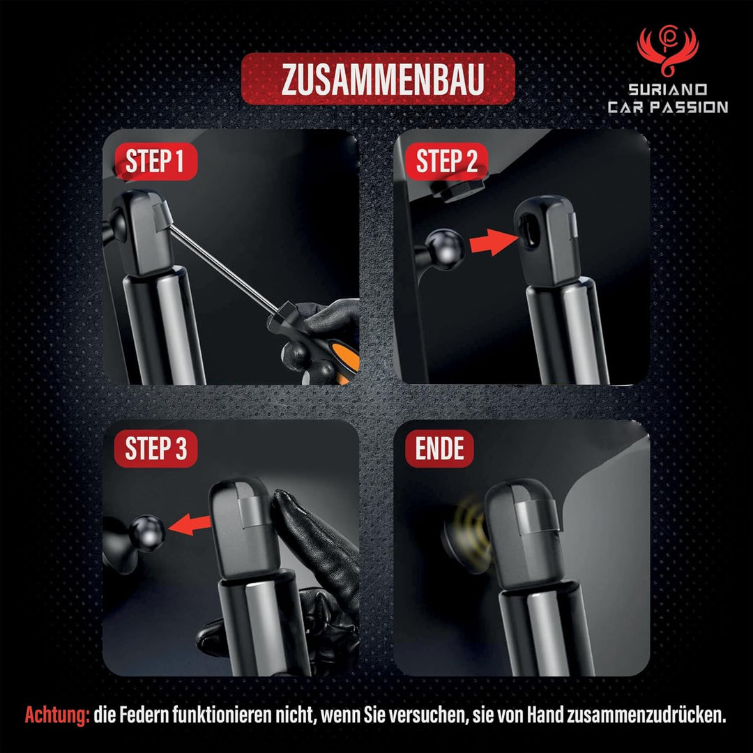 Gasdruckfeder Heckklappe kompatibel mit Fiat Punto 3-Türer II Baureihe (188) ab 1999 Heckklappendämp