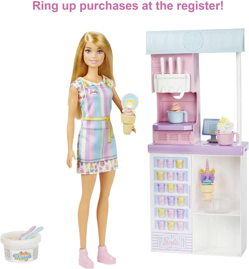 Barbie Bundle Food Truck Vehicle Playset mit 30+ Zubehör, You Can Be Anything Series, Ice Cream Parl