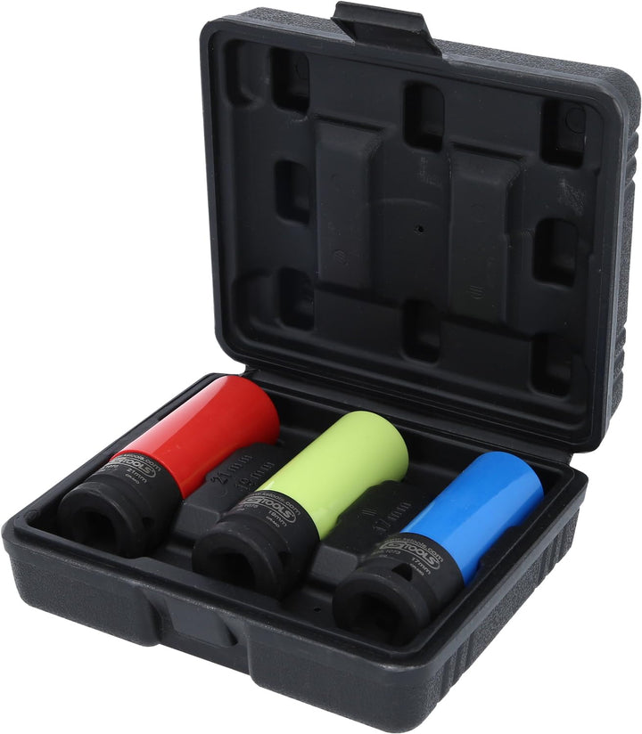 KS Tools 515.1070 1/2" Alu-Felgen Kraft-Stecknuss-Satz robust, 3-tlg.