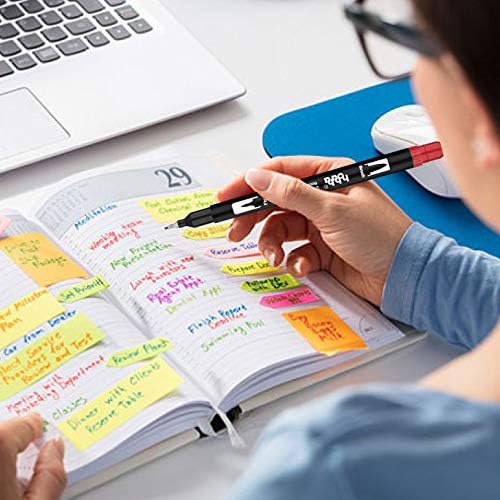 hhhouu 100 Farben Brush Marker Pinselstifte Journal Zubehör Stifte, Doppelspitze Filzstifte für Kind