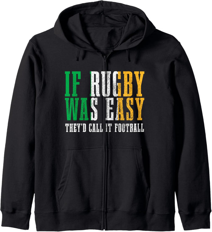 Rugby Irland Irische Flagge Spruch Rugbyspieler Sport Fan Kapuzenjacke