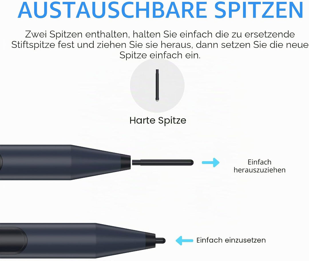 ANYQOO MPP Stylus Pen 1.51 mit 1024 Druckempfindlichkeit, Palm Rejection, AAAA-Batterie, Lange Akkul