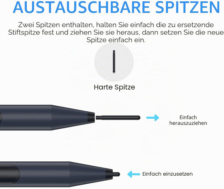 ANYQOO MPP Stylus Pen 1.51 mit 1024 Druckempfindlichkeit, Palm Rejection, AAAA-Batterie, Lange Akkul