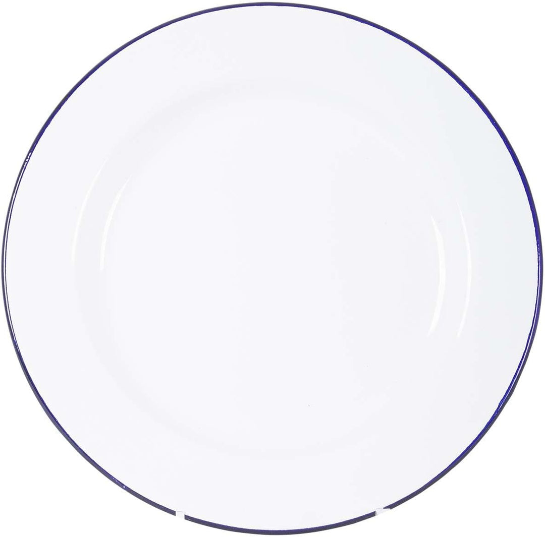 Bo-Camp Emaille Geschirr-Set, 6-teilig, weiss/blau