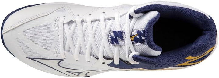 Mizuno Unisex Thunder Blade Z Mid Volleyball, White Blueribbon MP Gold, 46.5 EU