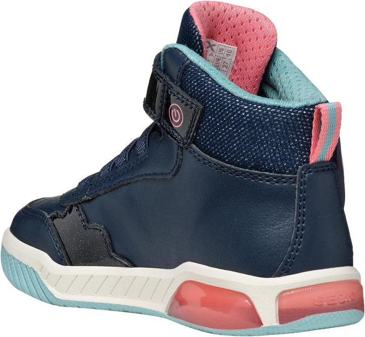 Geox Mädchen J Inek GirlSneaker 25 EU Navy Watersea, 25 EU Navy Watersea