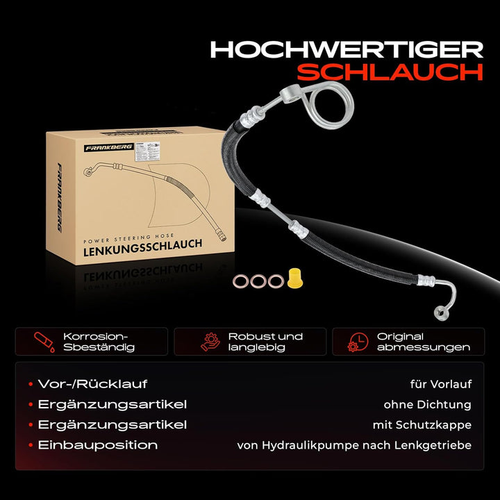 Frankberg Servolenkung Schlauch Kompatibel mit A8 4E2 4E8 3.7L-5.2L 2002-2010 Replace# 4E1422893M