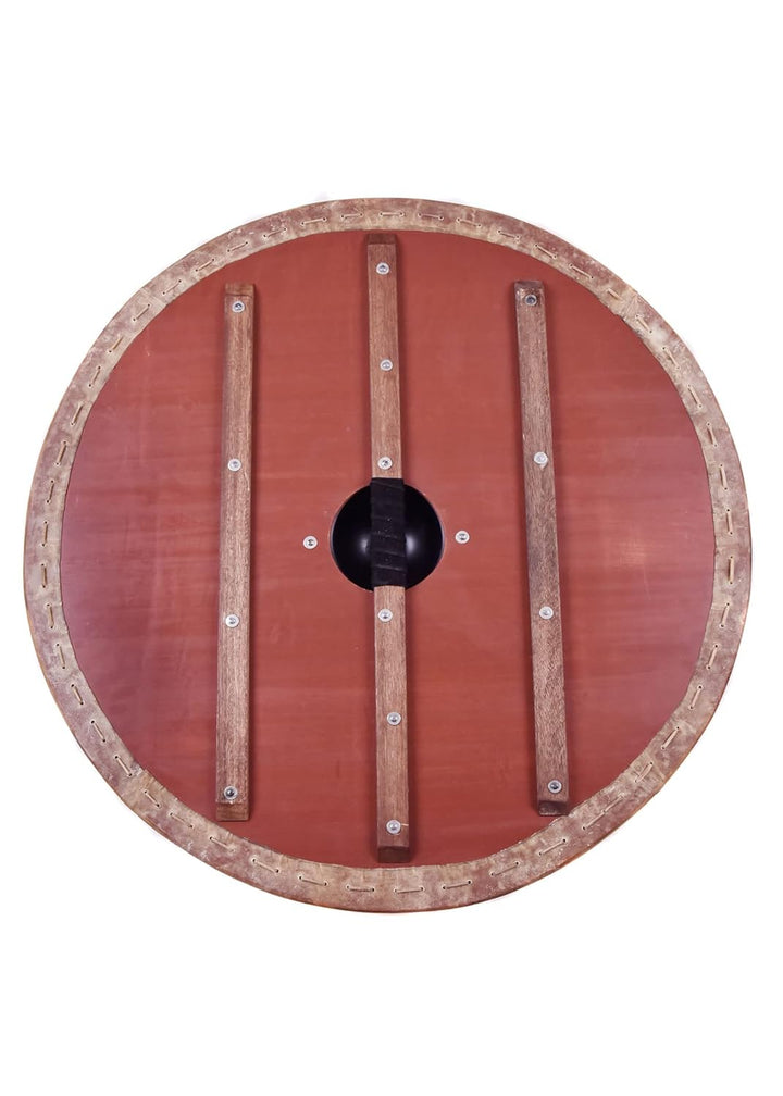 Battle-Merchant | Rundschild mit Hugin & Munin Motiv | handbemalter Wikingerschild aus Holz | 80cm (