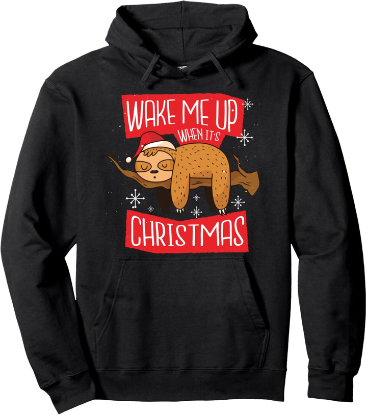 Faultier Weihnachten - Wake me X-Mas Weihnachts Geschenk Pullover Hoodie