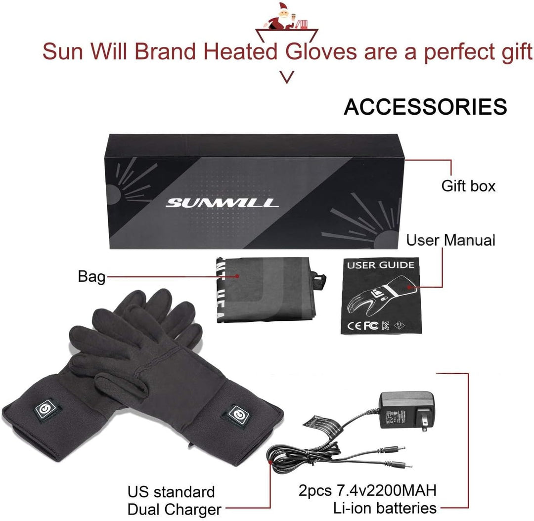 elektrische beheizte Handschuhe für Herren Damen，wiederaufladbar beheizbare Winter Handschuhe für Ou
