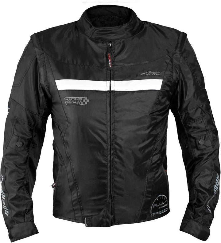 A-pro Motorradjacke für Damen, Nylon, Oxford, Thermoweste, reflektierend M Schwarz, M Schwarz