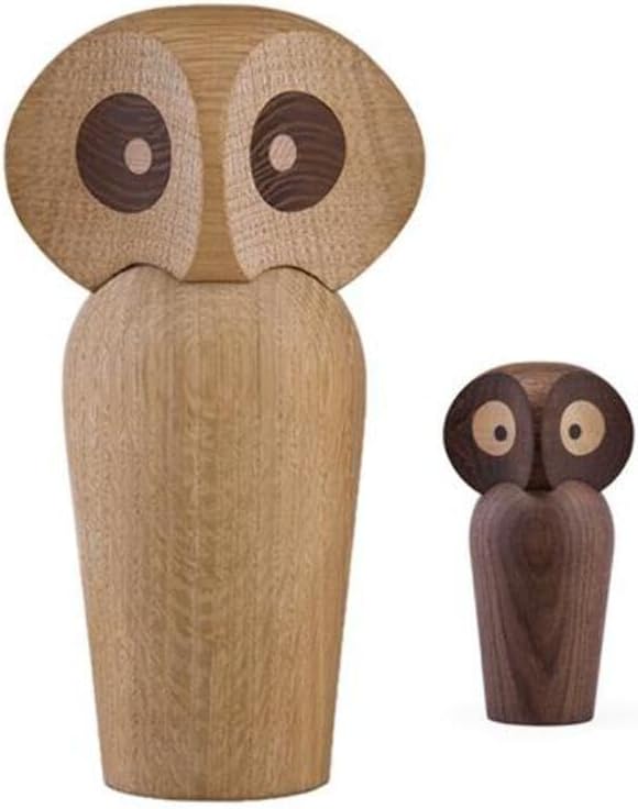 Architectmade Owl Eule Holzfigur gross Natur H: 17 cm, B: 9 cm Eiche Natur, H: 17 cm, B: 9 cm Eiche