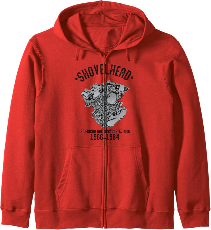 Vintage-Schaufelkopf-Motorrad-Enthusiasten Kapuzenjacke