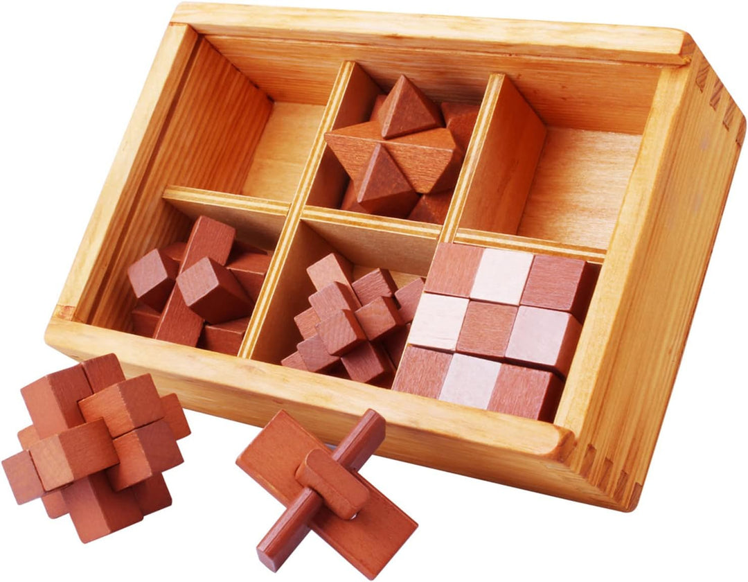 Knobelspiele Holz, 3D Knobelspiele für Erwachsene, Geschicklichkeitsspiele Erwachsene, Geduldsspiel
