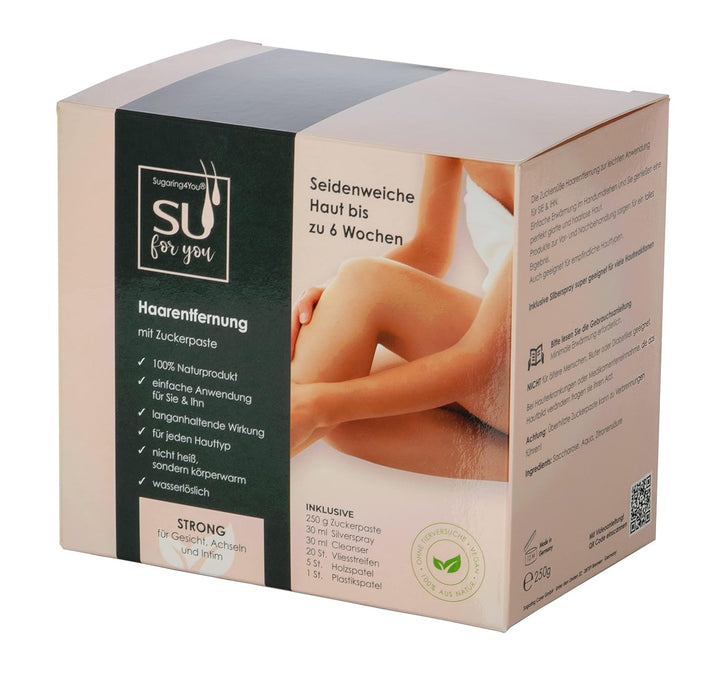 Sugaring4You +1 Zuckerpaste Beauty-Set zur sanften Haarentfernung | Für Intim und Achseln (feste Haa