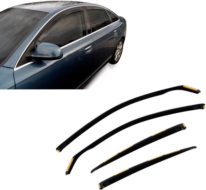 J&J AUTOMOTIVE | Windabweiser Passend Für A6 C6 Limousine 2004-2011, Heko Regenabweiser, Schwarz, Ge
