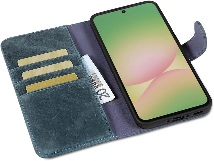 LENSUN Hülle für Samsung Galaxy A56 Echtleder, Lederhülle Handyhülle [Premium Echtes Leder][Magnetve