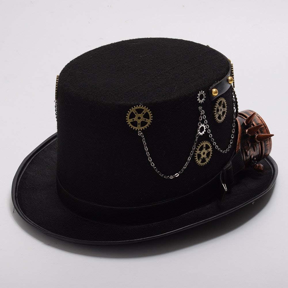 GRACEART Zauberkasten Steampunk Zylinder Hut Steampunk Herren and Steampunk Damen with Goggles, Gear