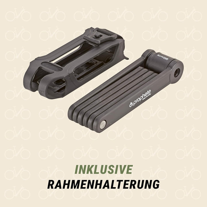 Prophete Faltschloss | Fahrradschloss | Länge: 85 cm | Speziell gehärteter Stahl | 2 Schlüssel | Kun