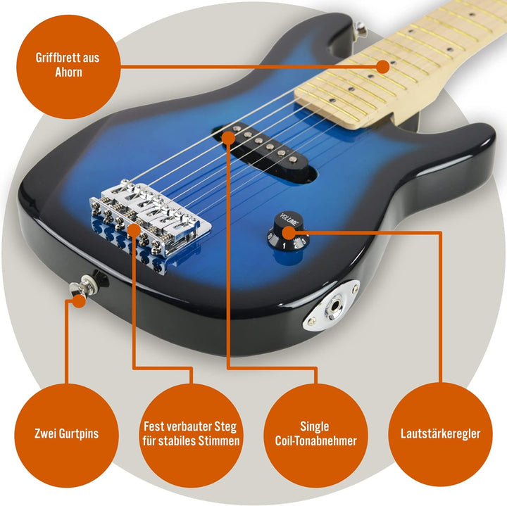 3rd Avenue E-Gitarrenset für Kinder in 1/4-Grösse, Junior-Gitarre für Anfänger – mit 6 Monate KOSTEN
