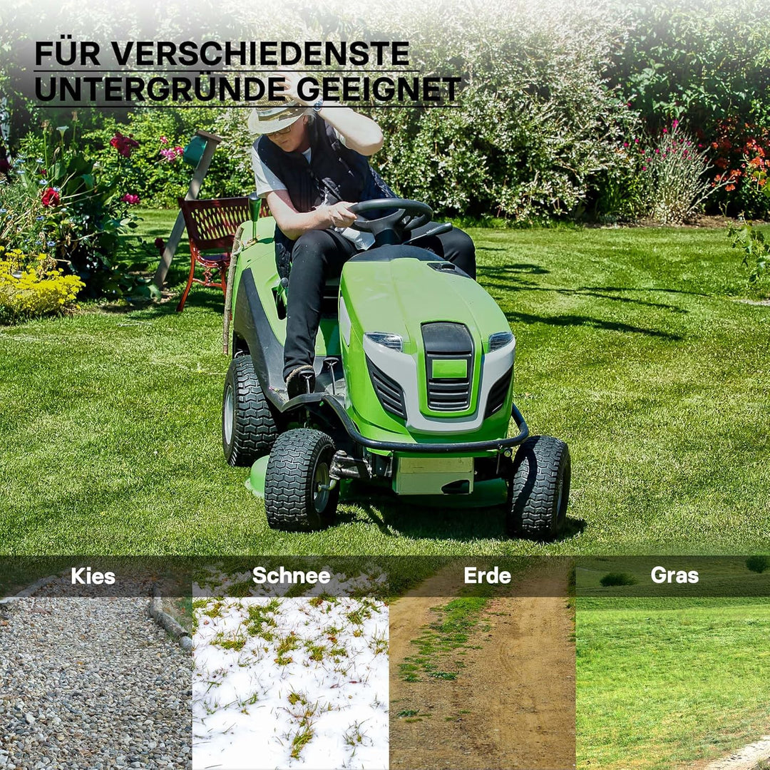 Reifen für den Aufsitzmäher 16x6.50-8 4pr mit Schlauch und Winkelventil Komplettrad Rasentraktor 16x