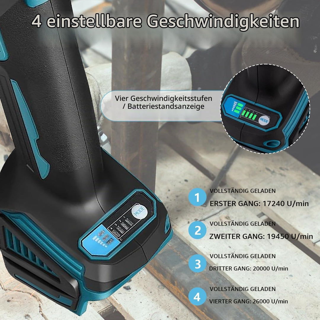 Akku Geradschleifer Kompatibel mit Makita 18V Batterie, Professional Multifunktionswerkzeug Brushles