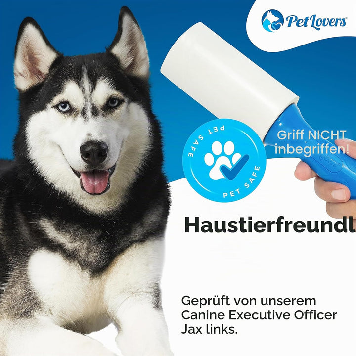 PetLovers Extra klebrige Fusselrolle Mega Value Set 450 Blatt für die Tierhaarentfernung, Hunde- und