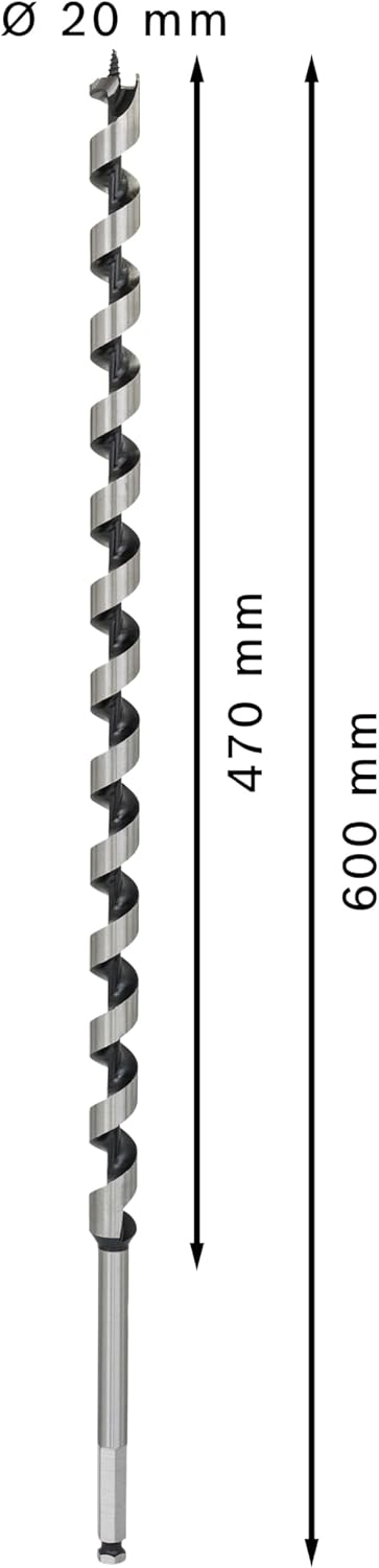 Bosch Professional Holzschlangenbohrer mit 1/4"-Sechskantschaft (Ø 20 mm) Durchmesser: 20/Gesamtläng