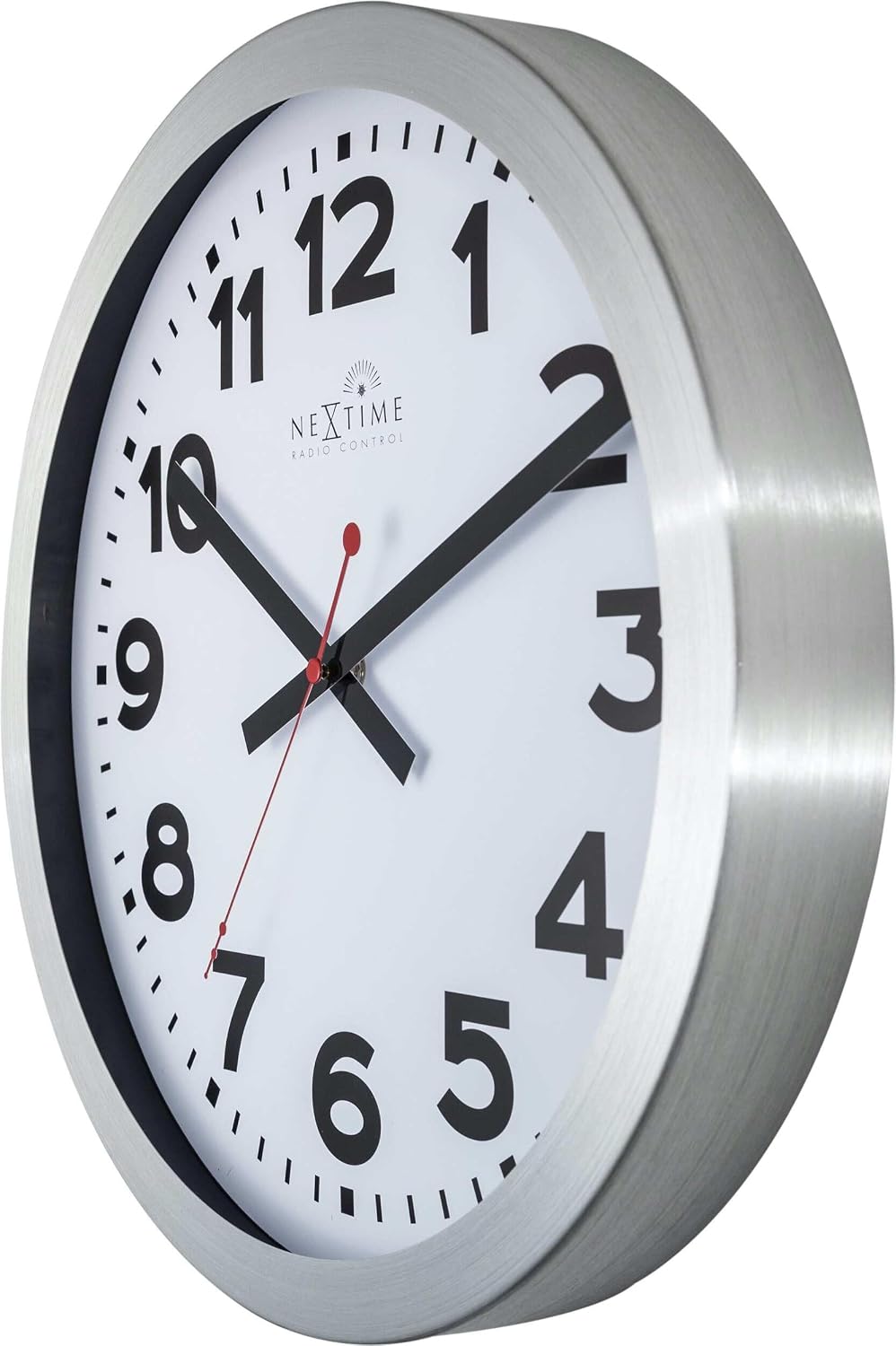 NeXtime Funkuhr Wanduhr Bahnhofsuhr "STATION - RCC", sehr leise, rund, ø 35 cm