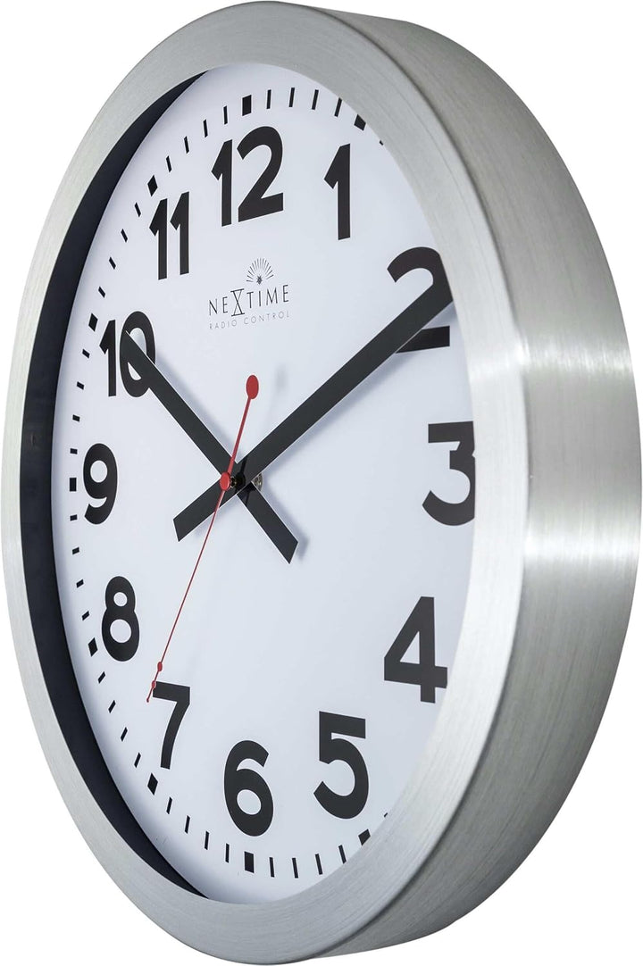 NeXtime Funkuhr Wanduhr Bahnhofsuhr "STATION - RCC", sehr leise, rund, ø 35 cm