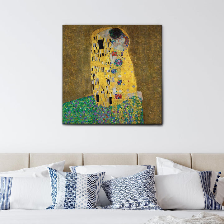 Giallobus - Gemälde - Gustav Klimt - Der Kuss - Premium Loom Canvas mit hoher Dicke - 70x70 - Bereit