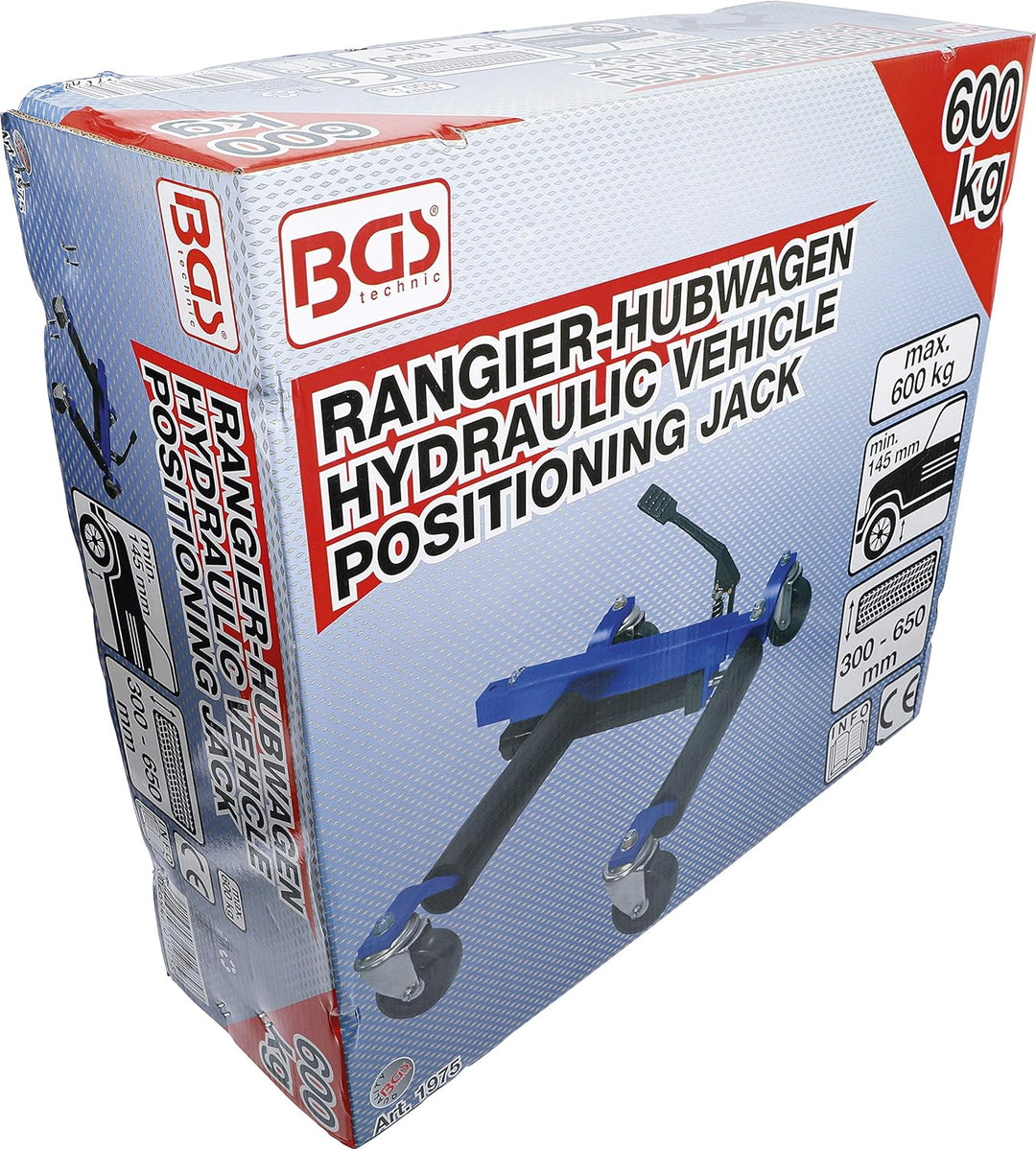 BGS 1975 | Rangier-Hubwagen | 600 kg | hydraulische Rangierhilfe | Rangierroller | Rangierheber | Ra