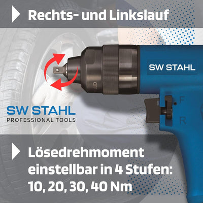 SW-Stahl S3224 Druckluft-Schlagschrauber Set I 1/4 Zoll I 9-teilig I Speziell für Glühkerzen I Druck